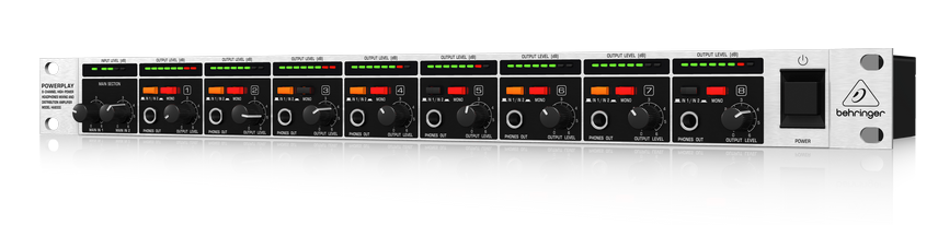 POWERPLAY HA8000 8-Channel High-Power Headphones Mixing and Distribution Amplifier