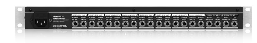 POWERPLAY HA8000 8-Channel High-Power Headphones Mixing and Distribution Amplifier